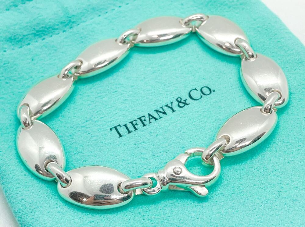 Tiffany & Co. Sterling Silver Pebble Stone Link Bracelet 7"